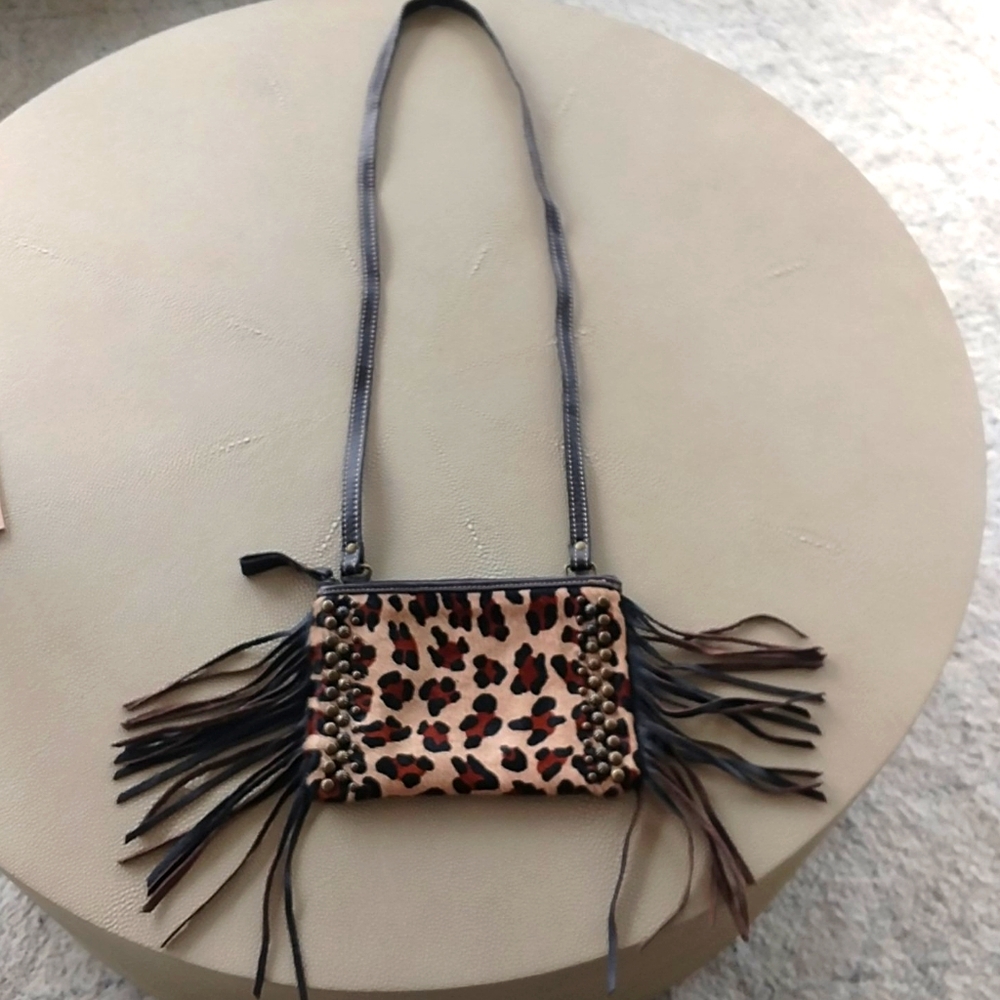 New American West Leopard Leather Purse